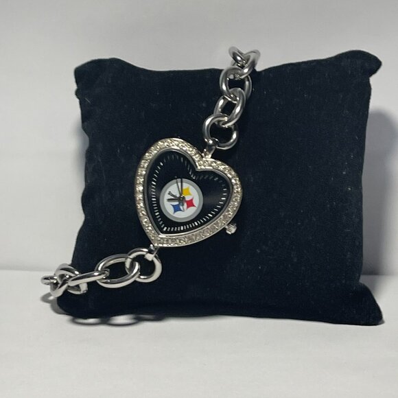 Pittsburgh Steelers NFL Heart Stainless-Steel Bracelet Watch by Game Time NEW main image 5